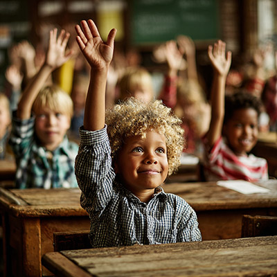 Students in a magnet school classroom
